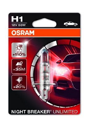 Лампа H1 12V 55W P14.5S Night Breaker Unlimited Opel Astra H 2004-2010, 64150NBU-01B